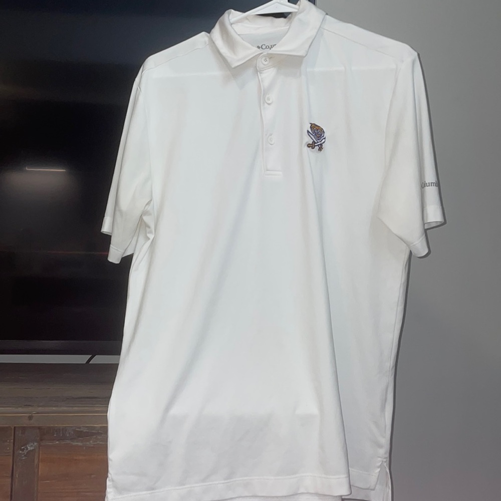 LSU Columbia performance collared shirt with custom Bengals and Bandits logo